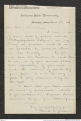 Nachlass Franz Steindachner, Brief von David Starr Jordan an Franz Steindachner (07.03.1881), Inv.Nr. 259.05, Seite 1
